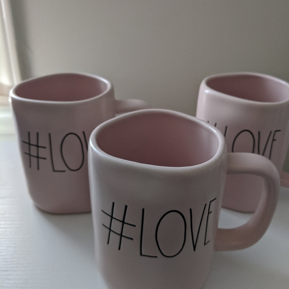 RAE Dunn #LOVE Mug 3 set. Pink - Picture 4 of 5